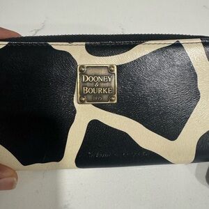 Dooney & Bourke Black and Tan  giraffe print Wallet